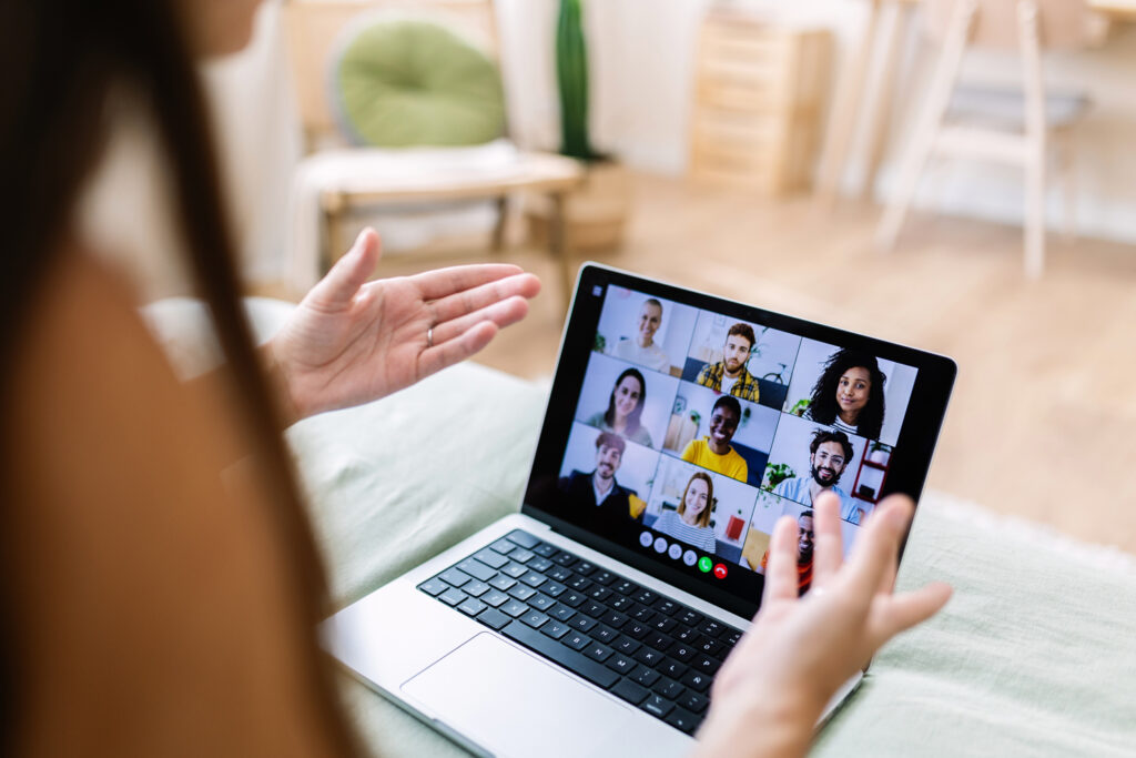 Remote Employee Engagement woman leading online business meeting via video co 2025 03 11 18 12 41 utc